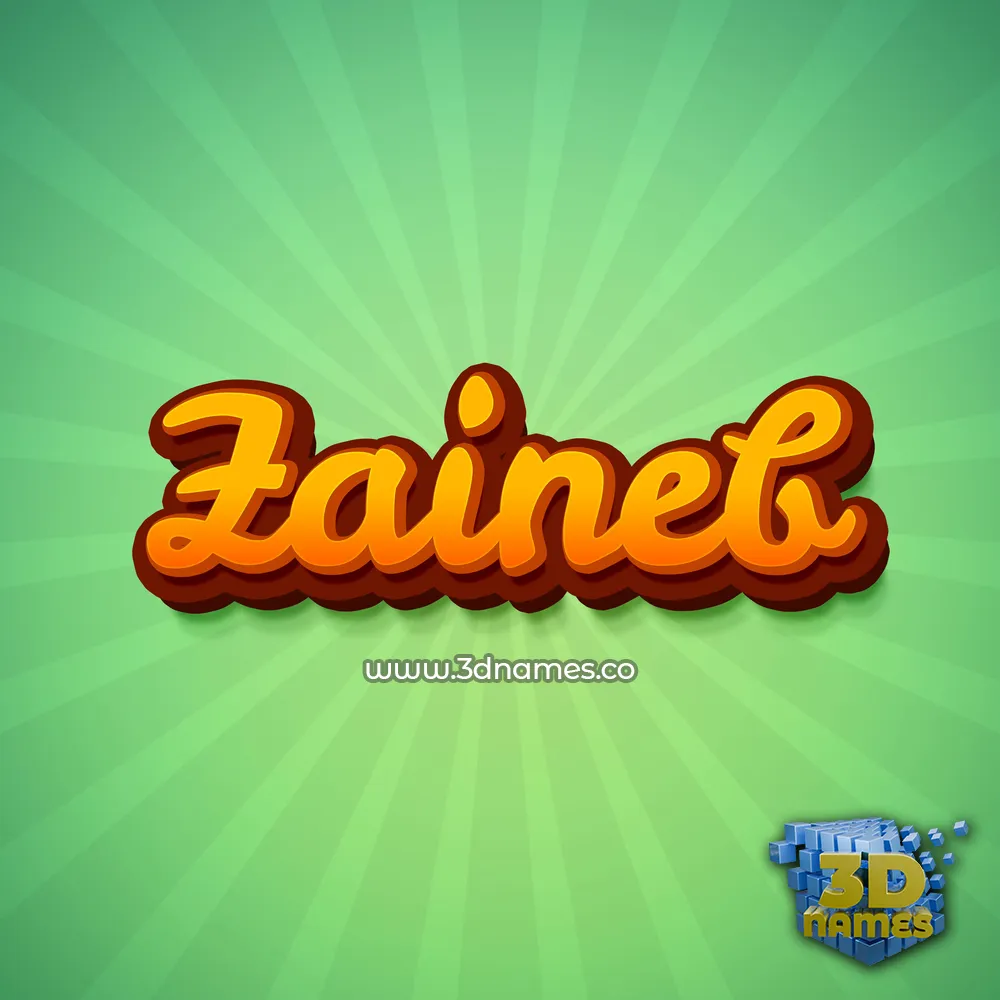 zaineb in Green Rays style - 3D name wallpaper