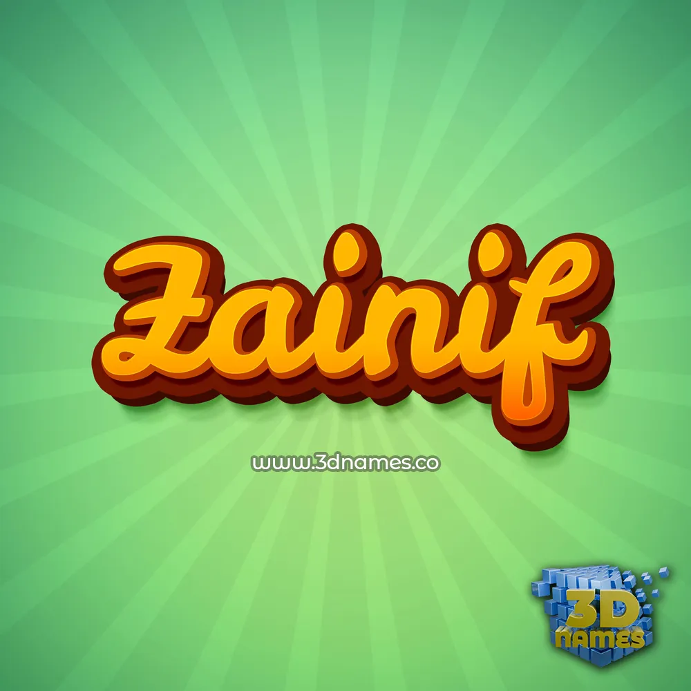 zainif in Green Rays style - 3D name wallpaper