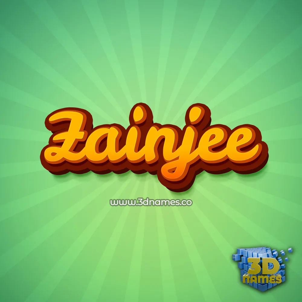 zainjee in Green Rays style - 3D name wallpaper