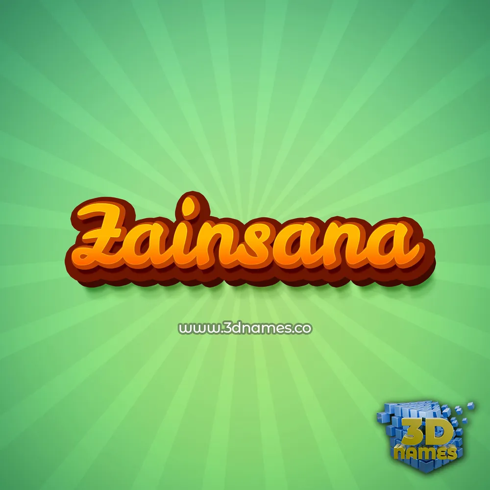 zainsana in Green Rays style - 3D name wallpaper