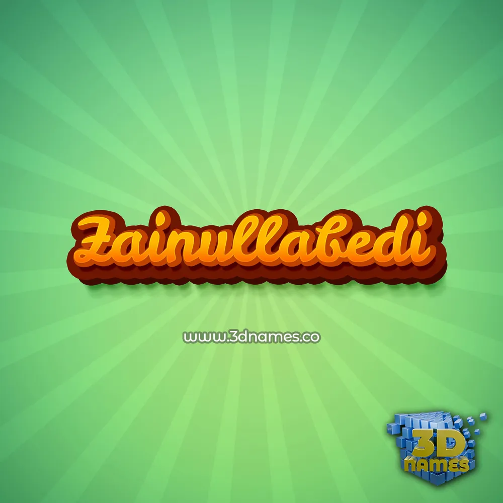 zainullabedi in Green Rays style - 3D name wallpaper