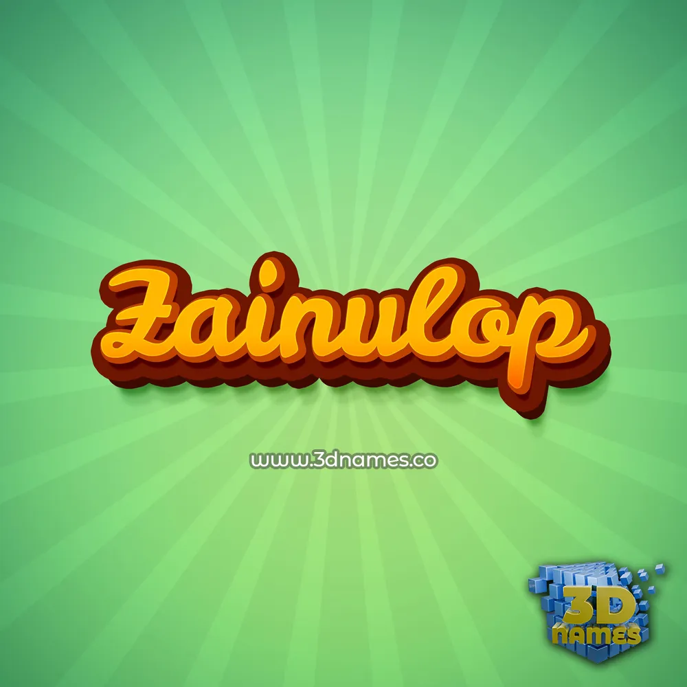zainulop in Green Rays style - 3D name wallpaper