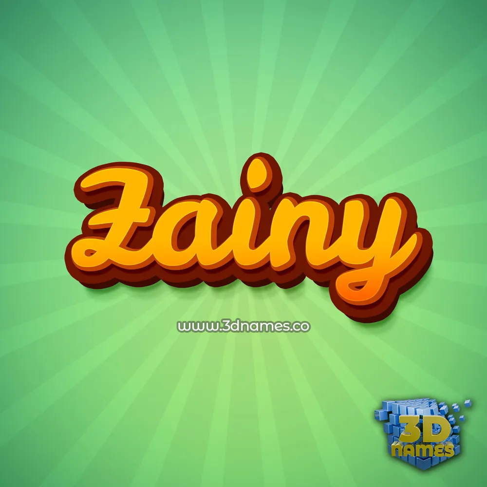 zainy in Green Rays style - 3D name wallpaper