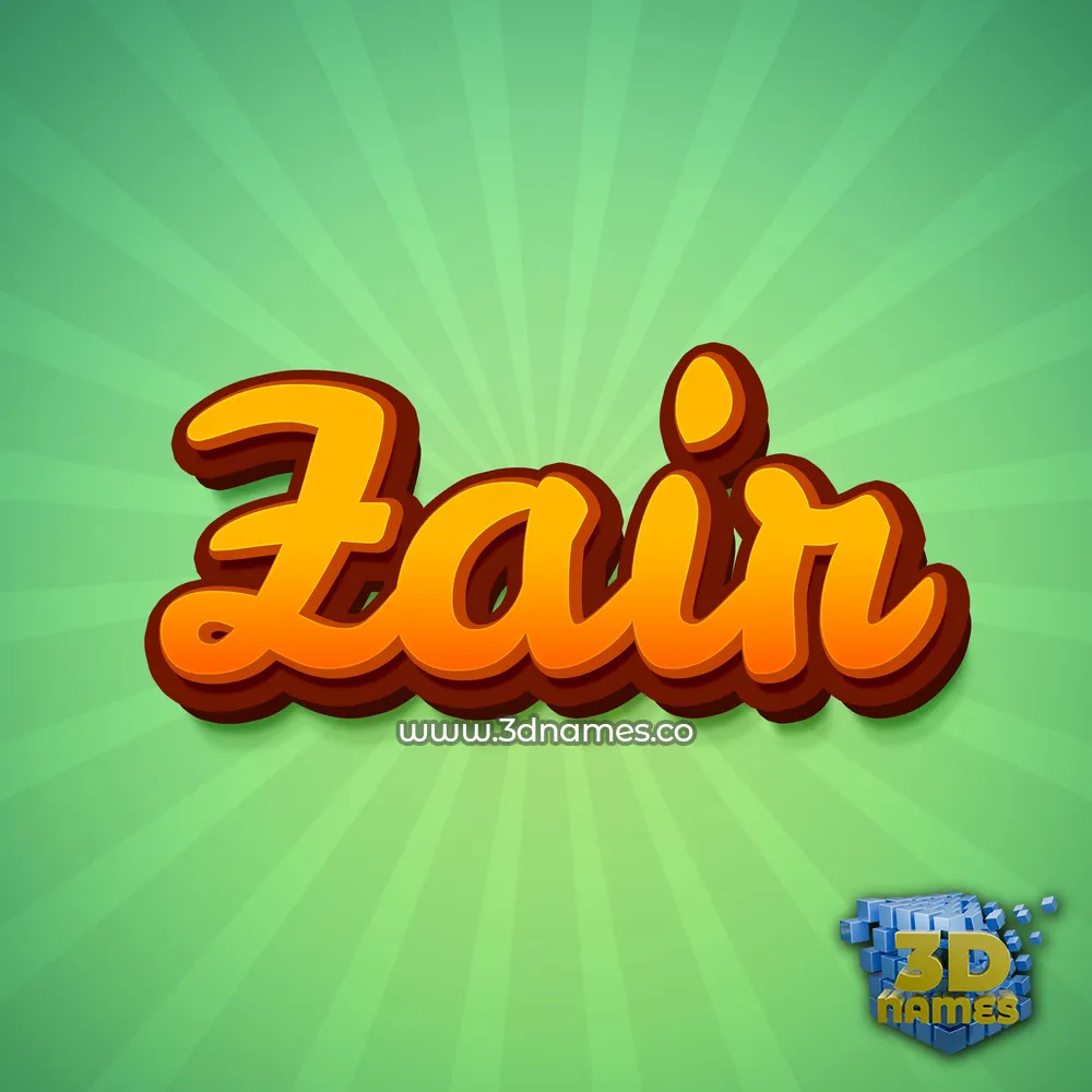 zair in Green Rays style - 3D name wallpaper
