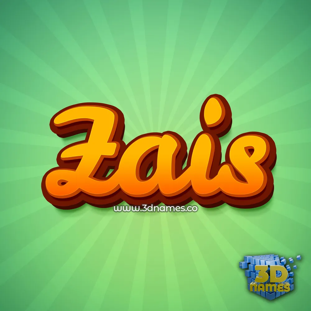 zais in Green Rays style - 3D name wallpaper