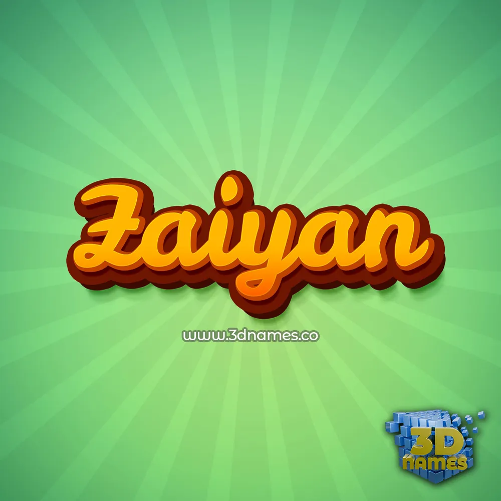zaiyan in Green Rays style - 3D name wallpaper