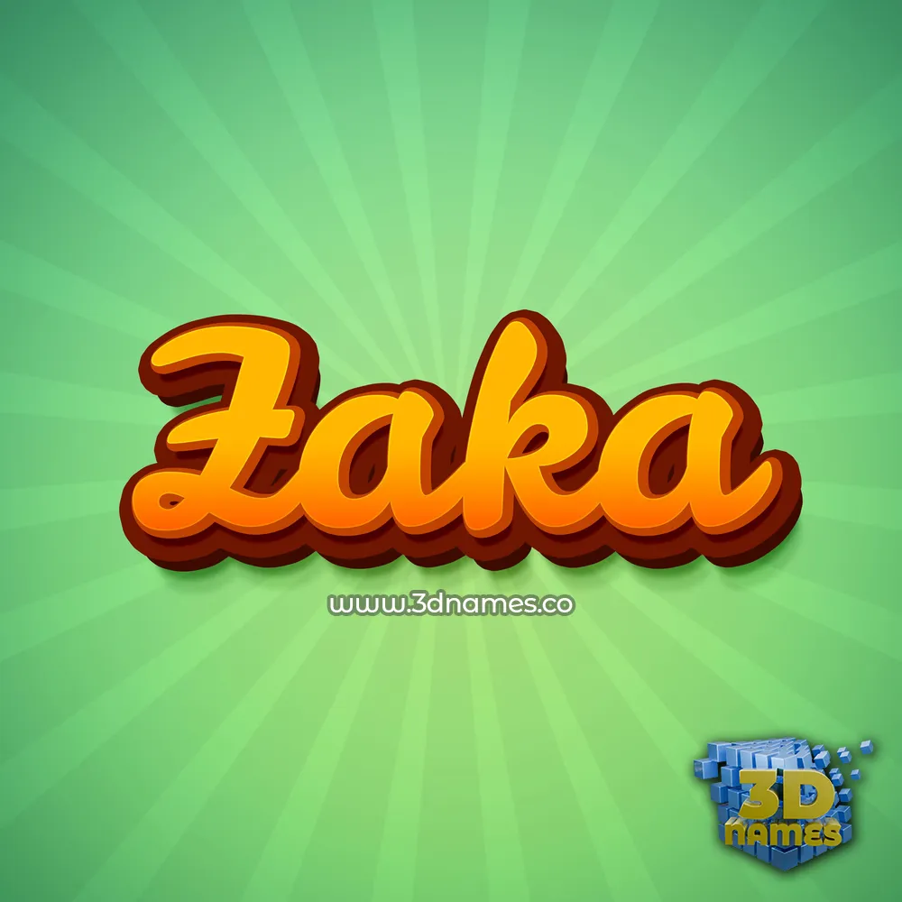 zaka in Green Rays style - 3D name wallpaper