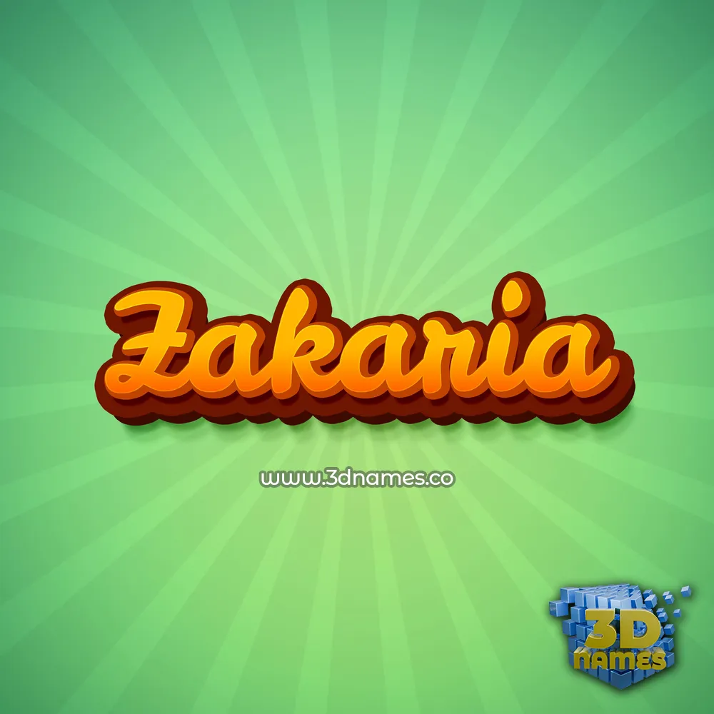 zakaria in Green Rays style - 3D name wallpaper