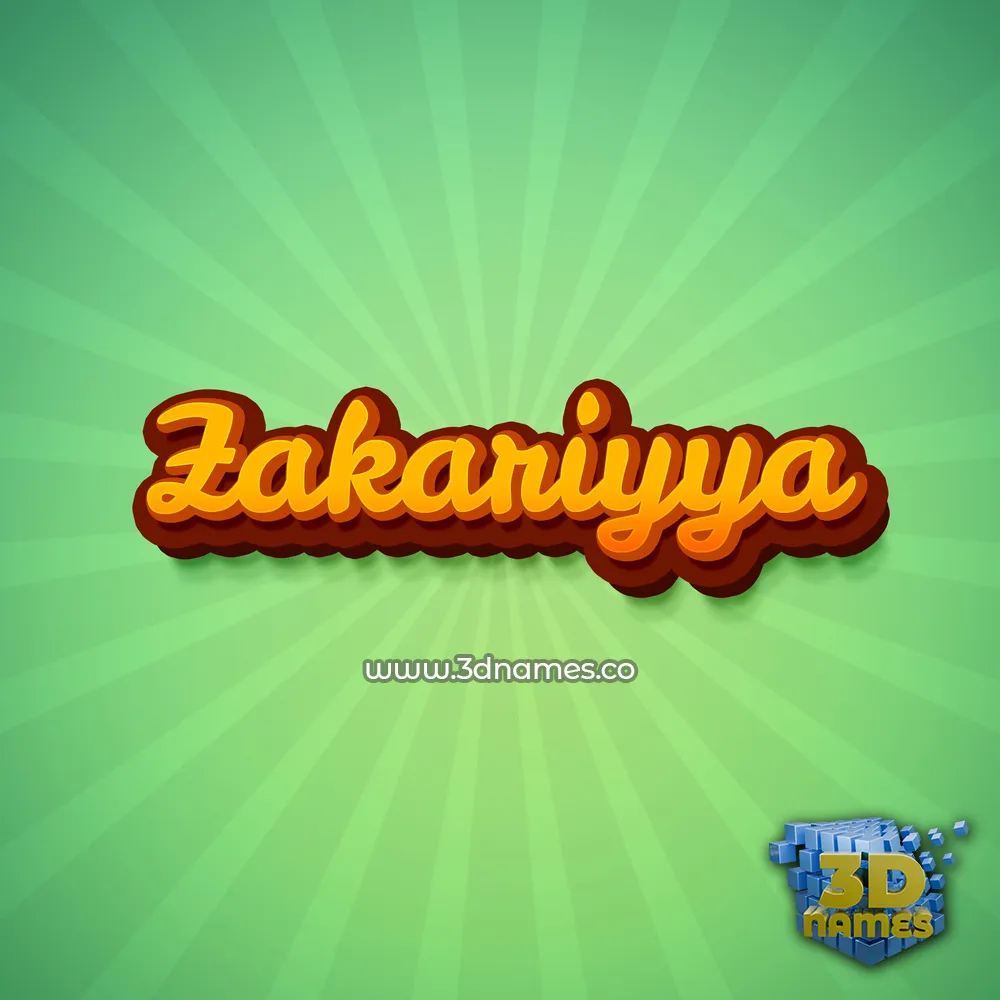 zakariyya in Green Rays style - 3D name wallpaper