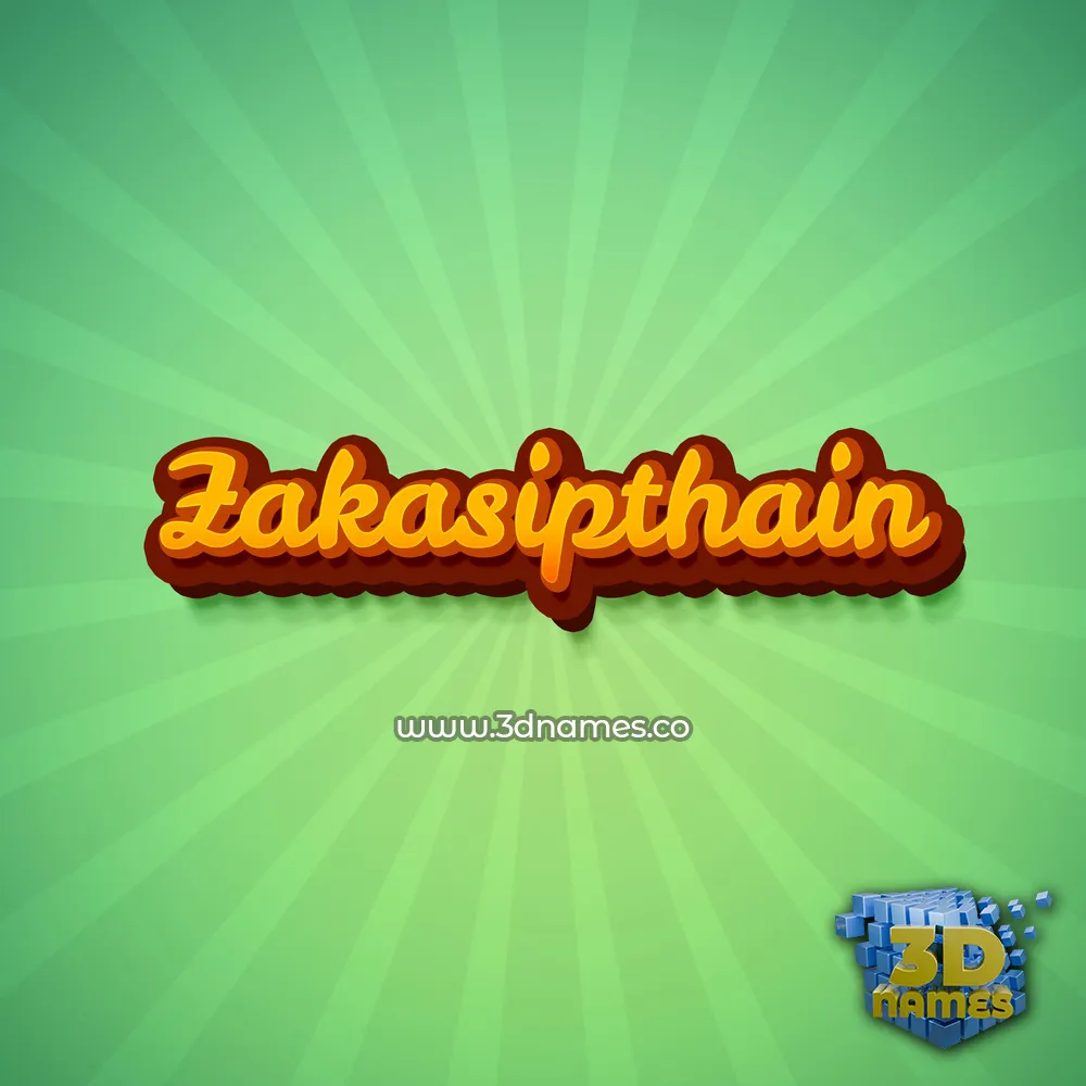 zakasipthain in Green Rays style - 3D name wallpaper