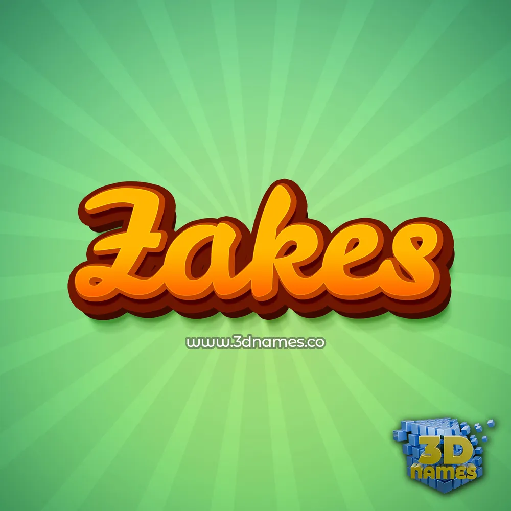 zakes in Green Rays style - 3D name wallpaper