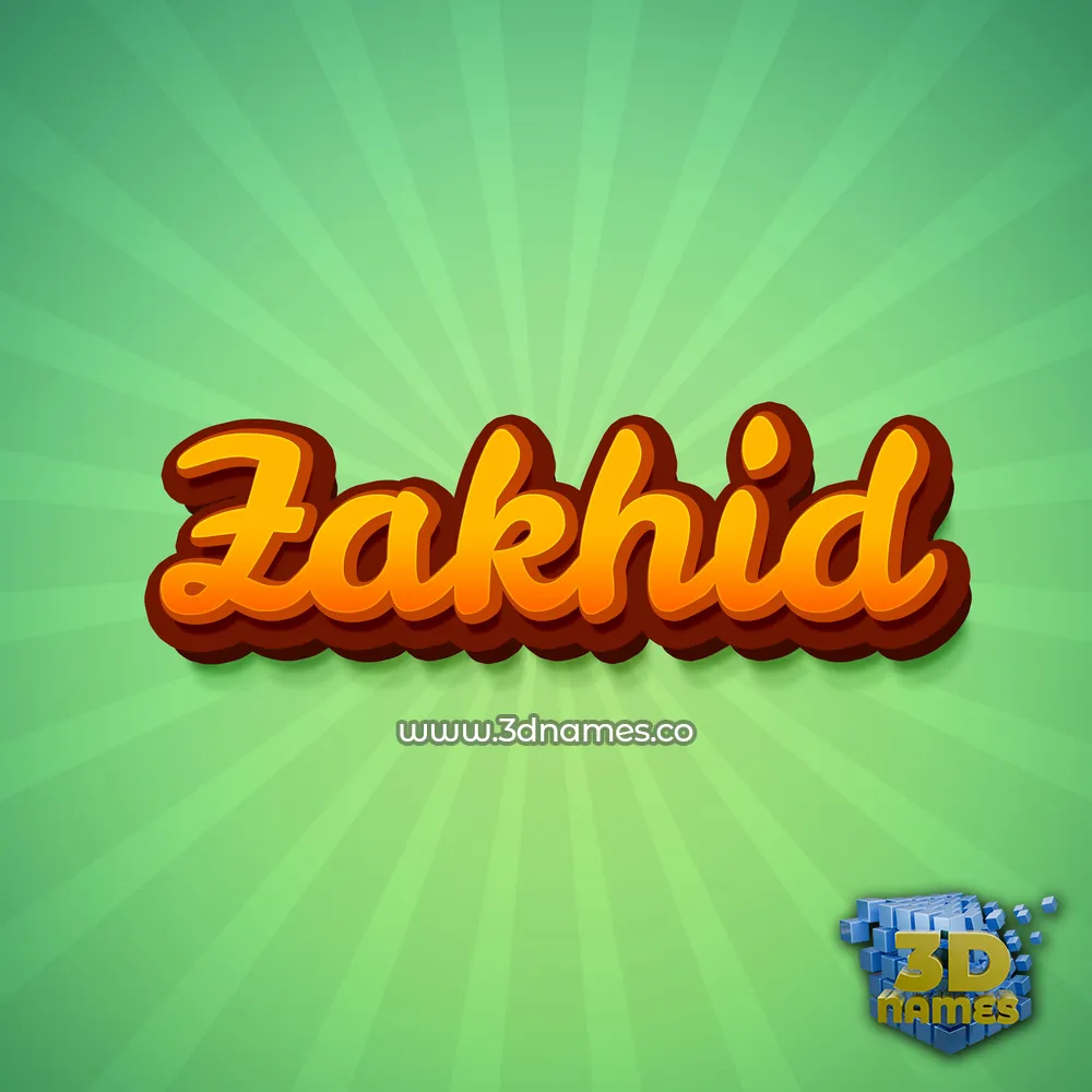 zakhid in Green Rays style - 3D name wallpaper