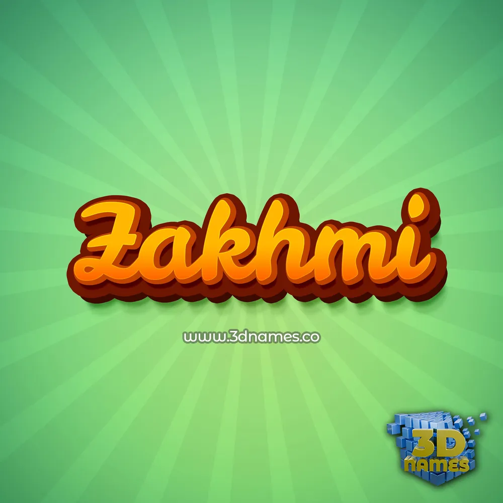 zakhmi in Green Rays style - 3D name wallpaper