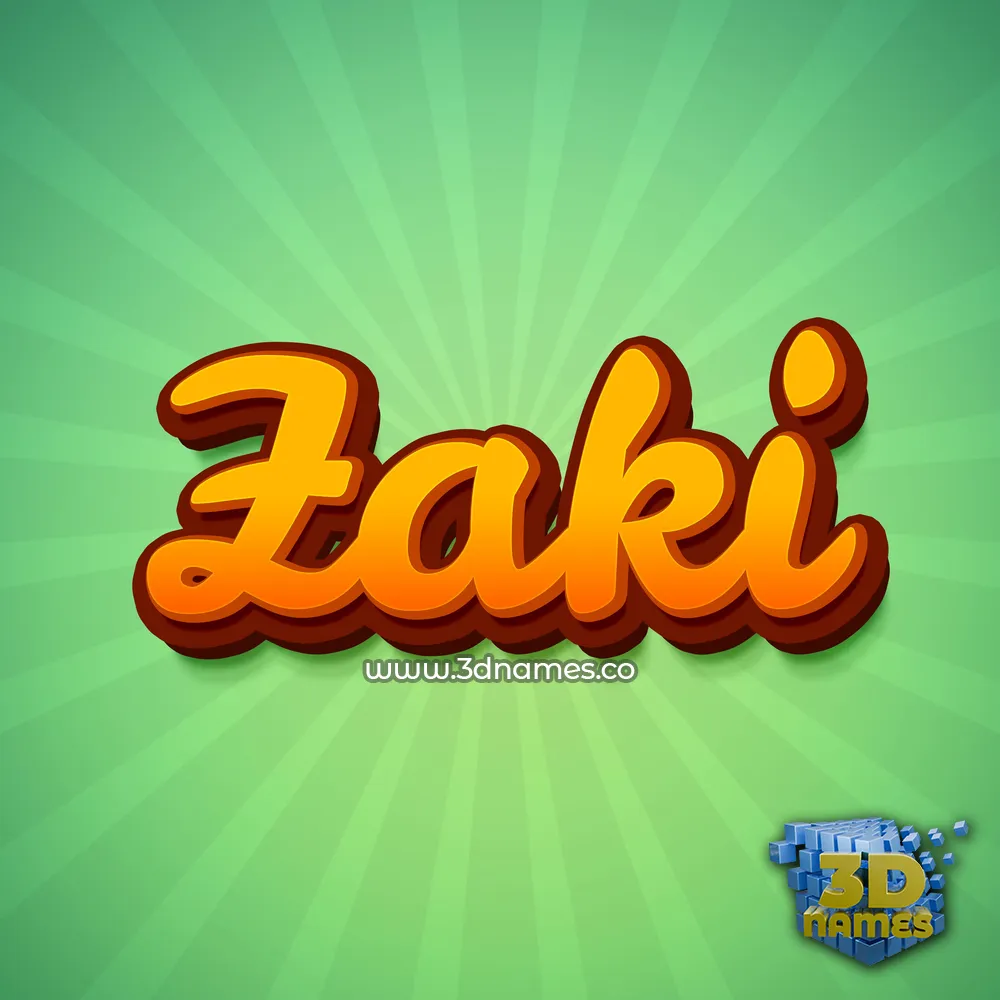 zaki in Green Rays style - 3D name wallpaper