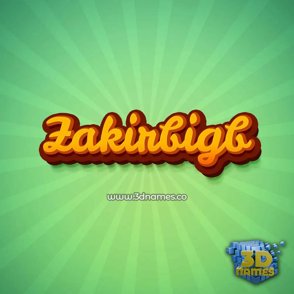 zakirbigb in Green Rays style - 3D name wallpaper