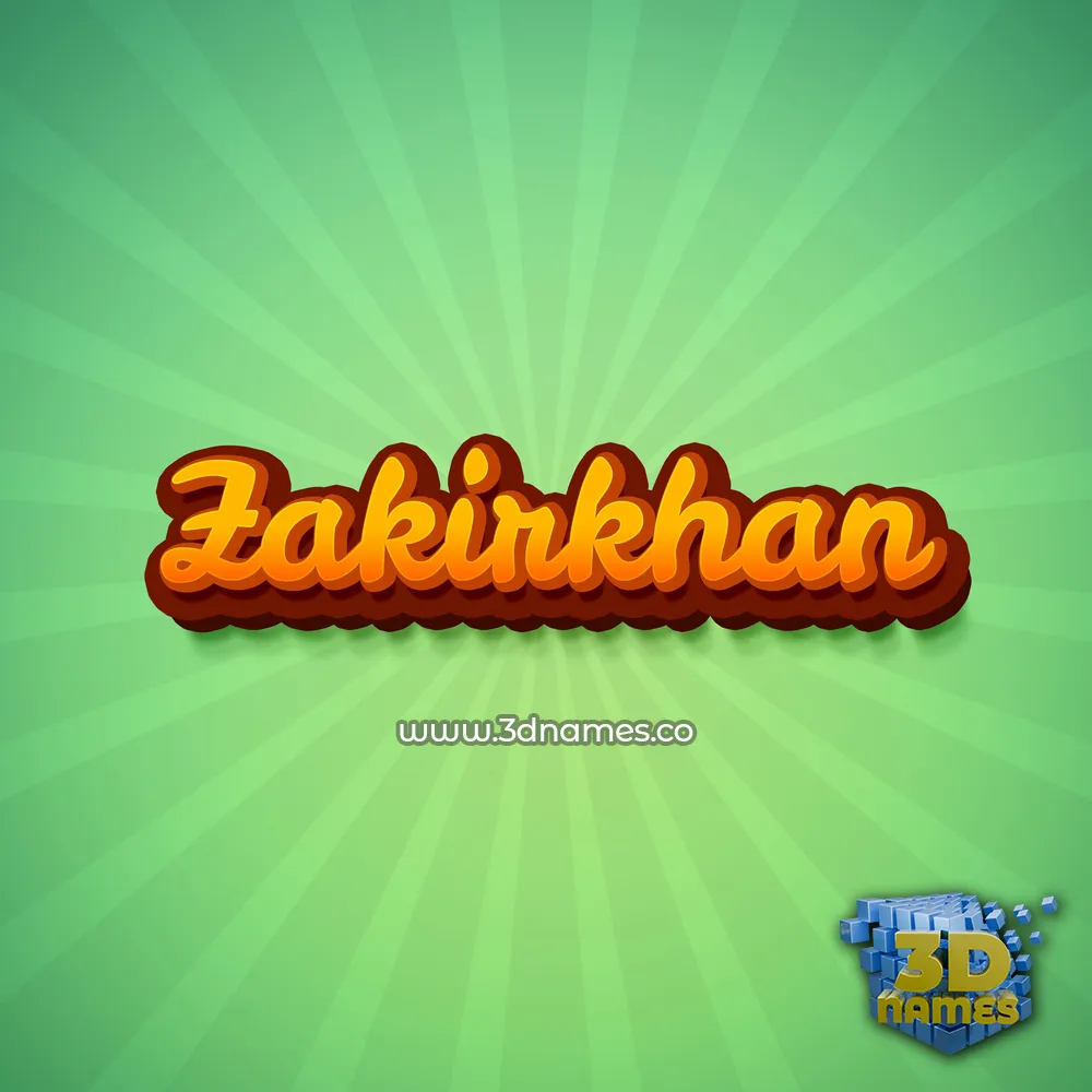 zakirkhan in Green Rays style - 3D name wallpaper