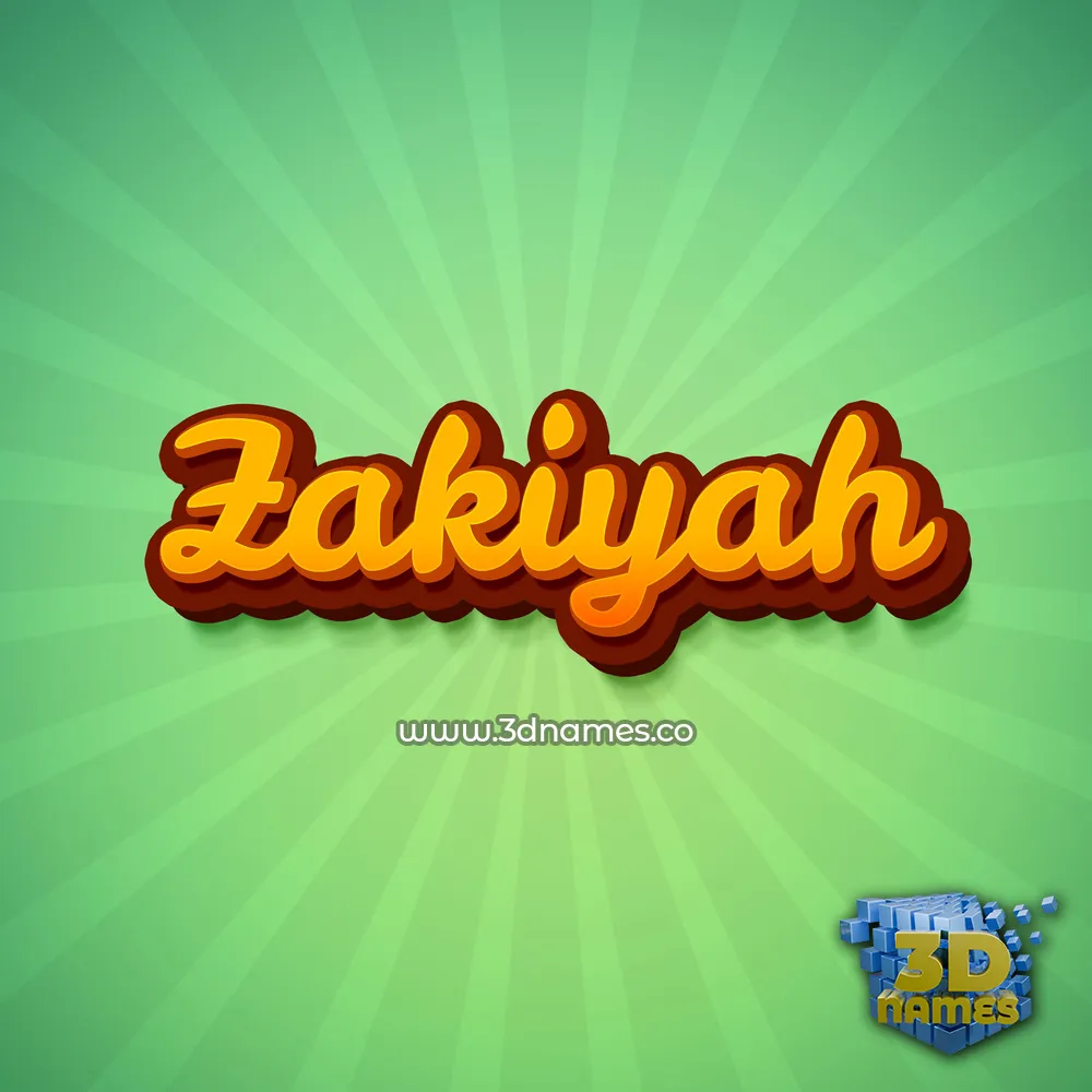 zakiyah in Green Rays style - 3D name wallpaper