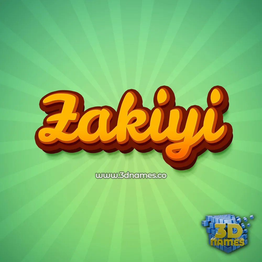 zakiyi in Green Rays style - 3D name wallpaper