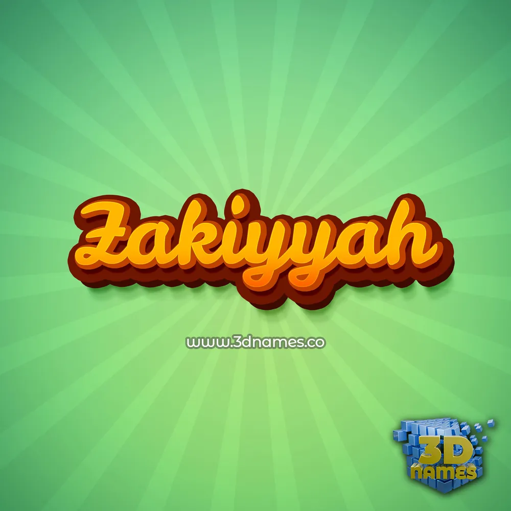 zakiyyah in Green Rays style - 3D name wallpaper