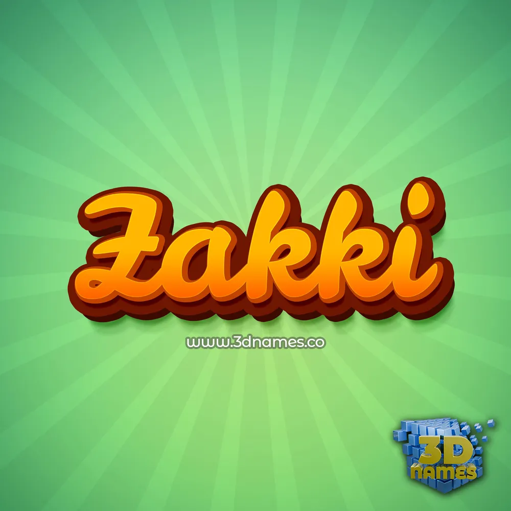 zakki in Green Rays style - 3D name wallpaper