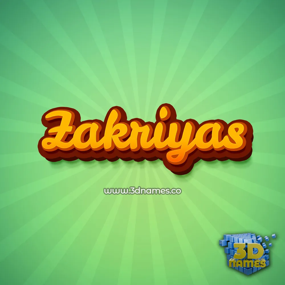 zakriyas in Green Rays style - 3D name wallpaper