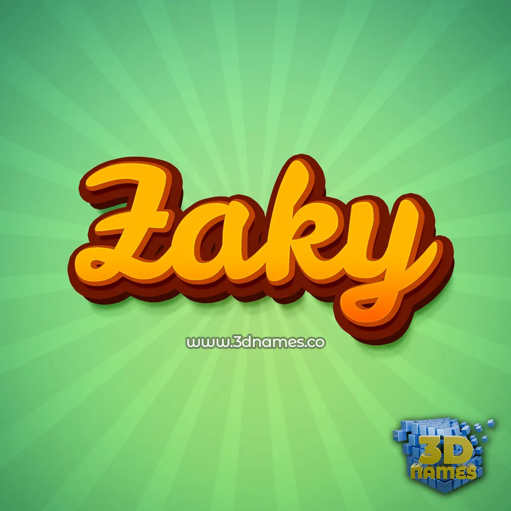 zaky in Green Rays style - 3D name wallpaper