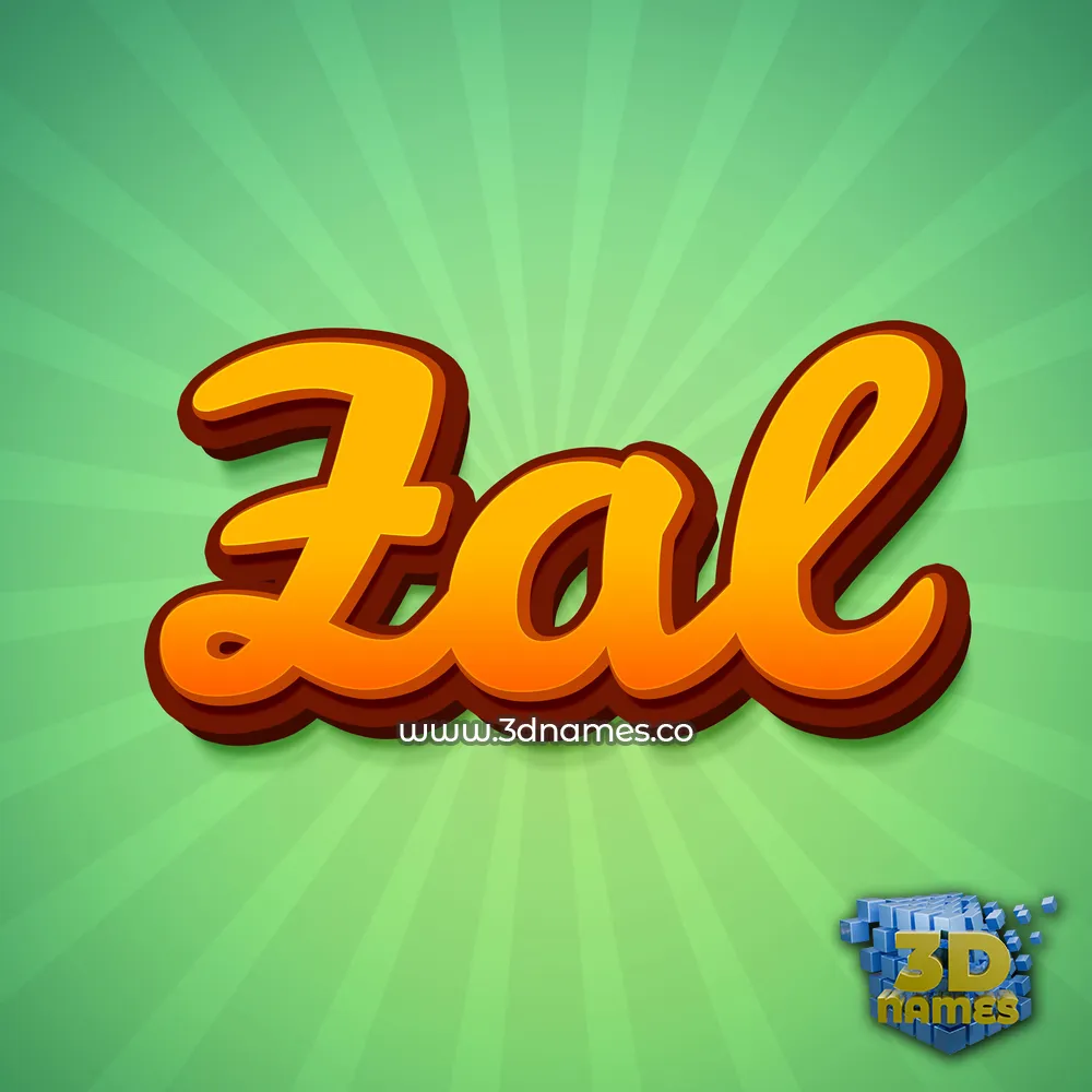zal in Green Rays style - 3D name wallpaper