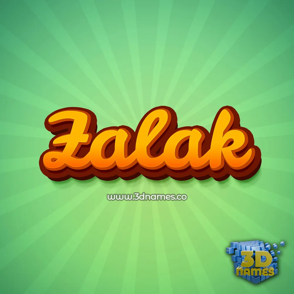 zalak in Green Rays style - 3D name wallpaper