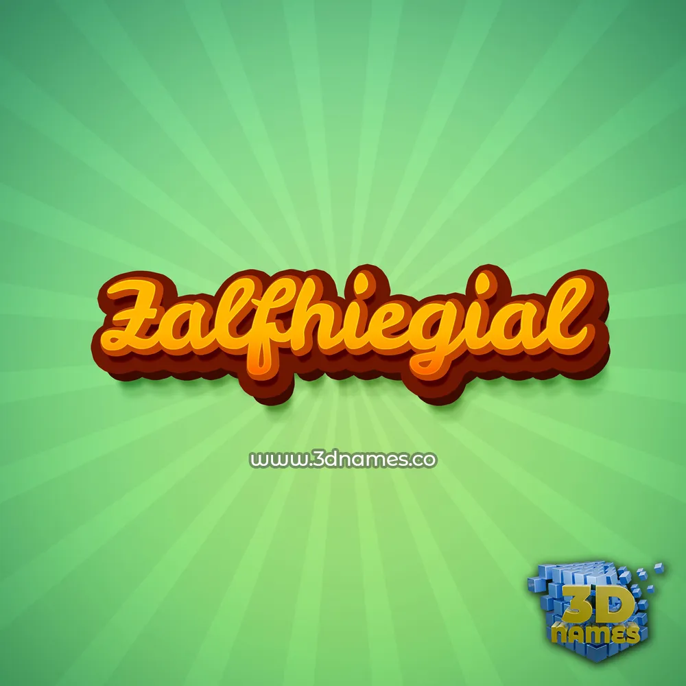 zalfhiegial in Green Rays style - 3D name wallpaper