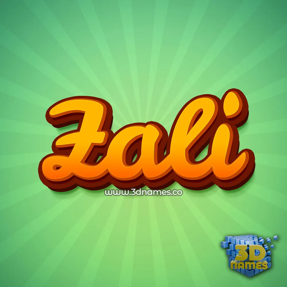 zali in Green Rays style - 3D name wallpaper
