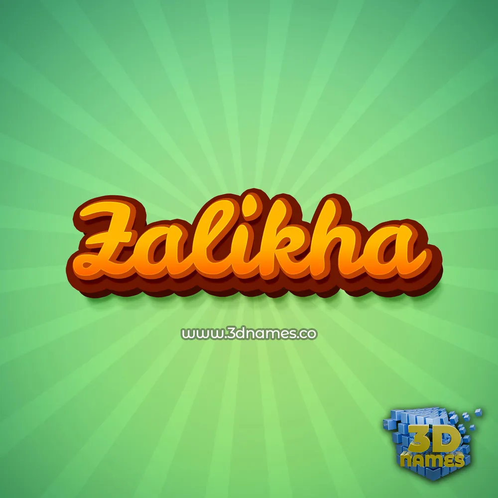 zalikha in Green Rays style - 3D name wallpaper