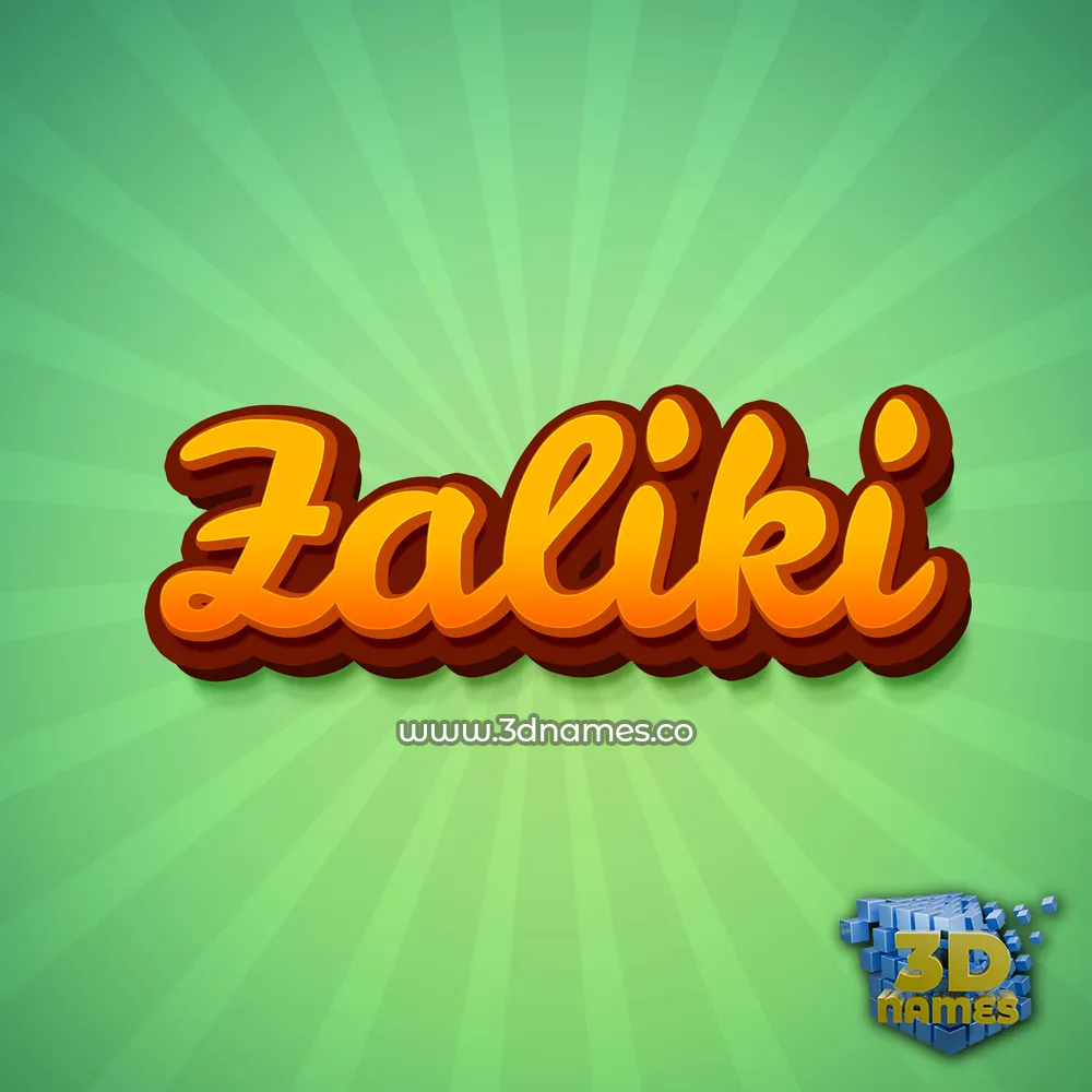 zaliki in Green Rays style - 3D name wallpaper