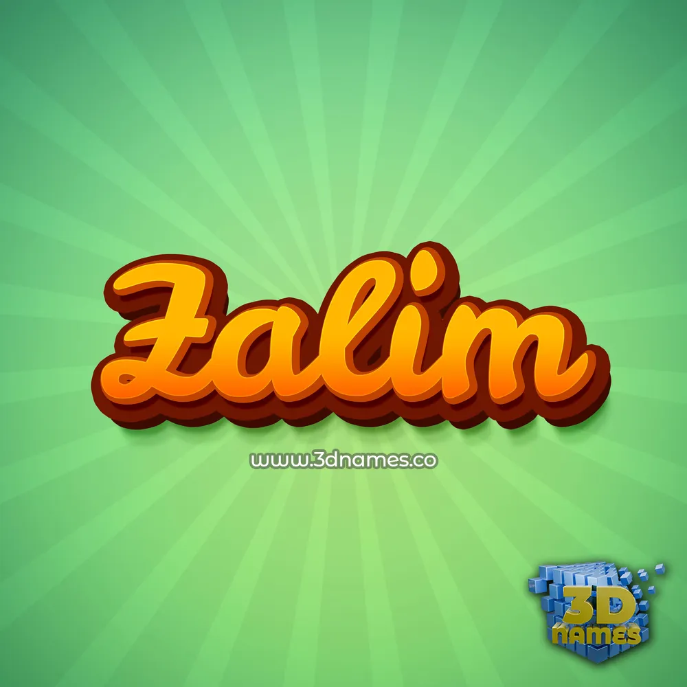 zalim in Green Rays style - 3D name wallpaper