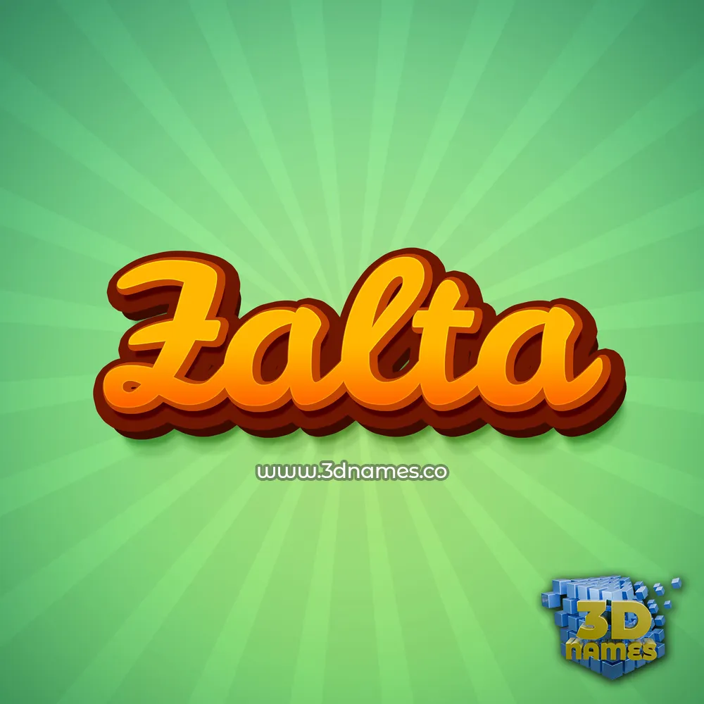 zalta in Green Rays style - 3D name wallpaper