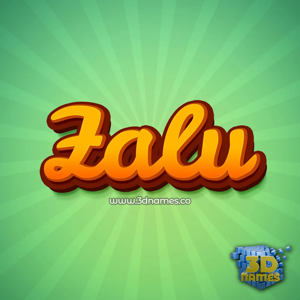 zalu in Green Rays style - 3D name wallpaper
