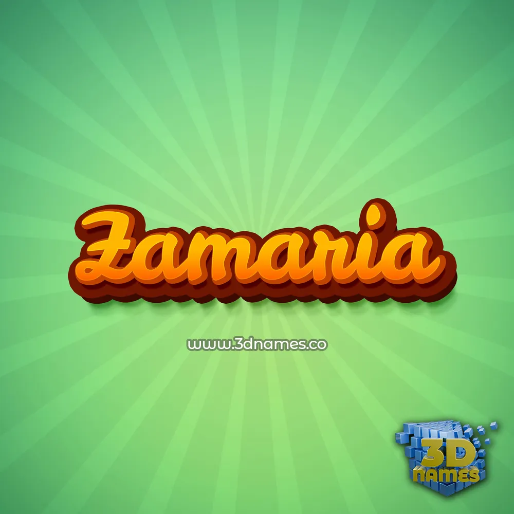 zamaria in Green Rays style - 3D name wallpaper