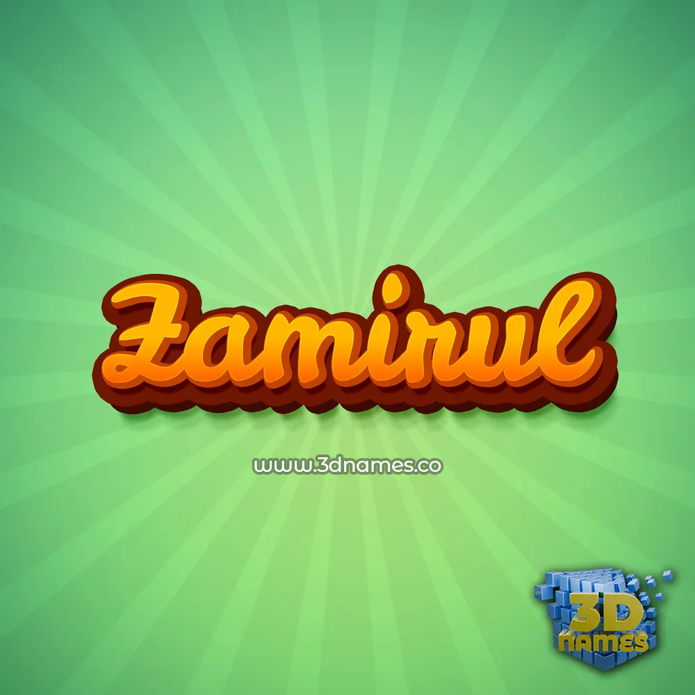 zamirul in Green Rays style - 3D name wallpaper