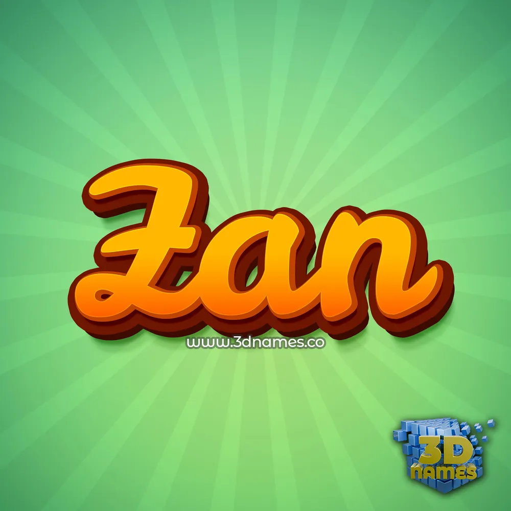 zan in Green Rays style - 3D name wallpaper