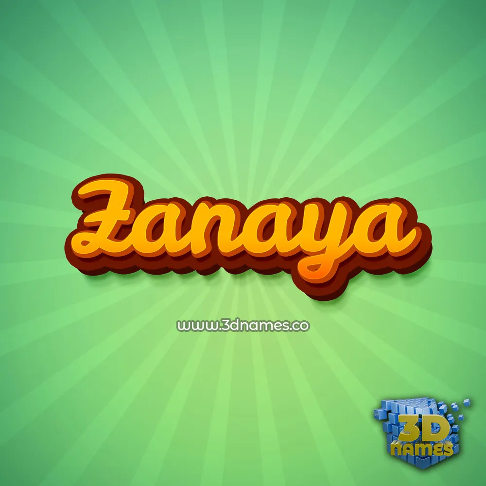 zanaya in Green Rays style - 3D name wallpaper
