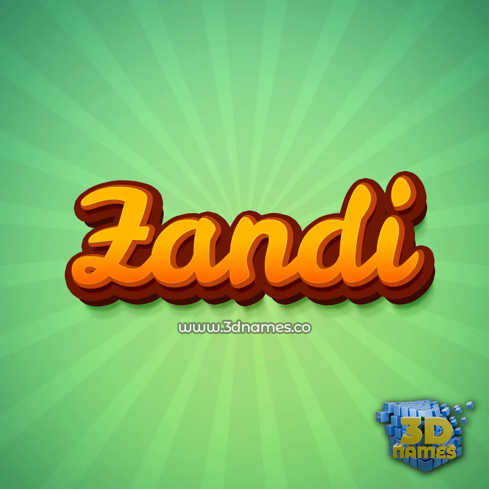 zandi in Green Rays style - 3D name wallpaper