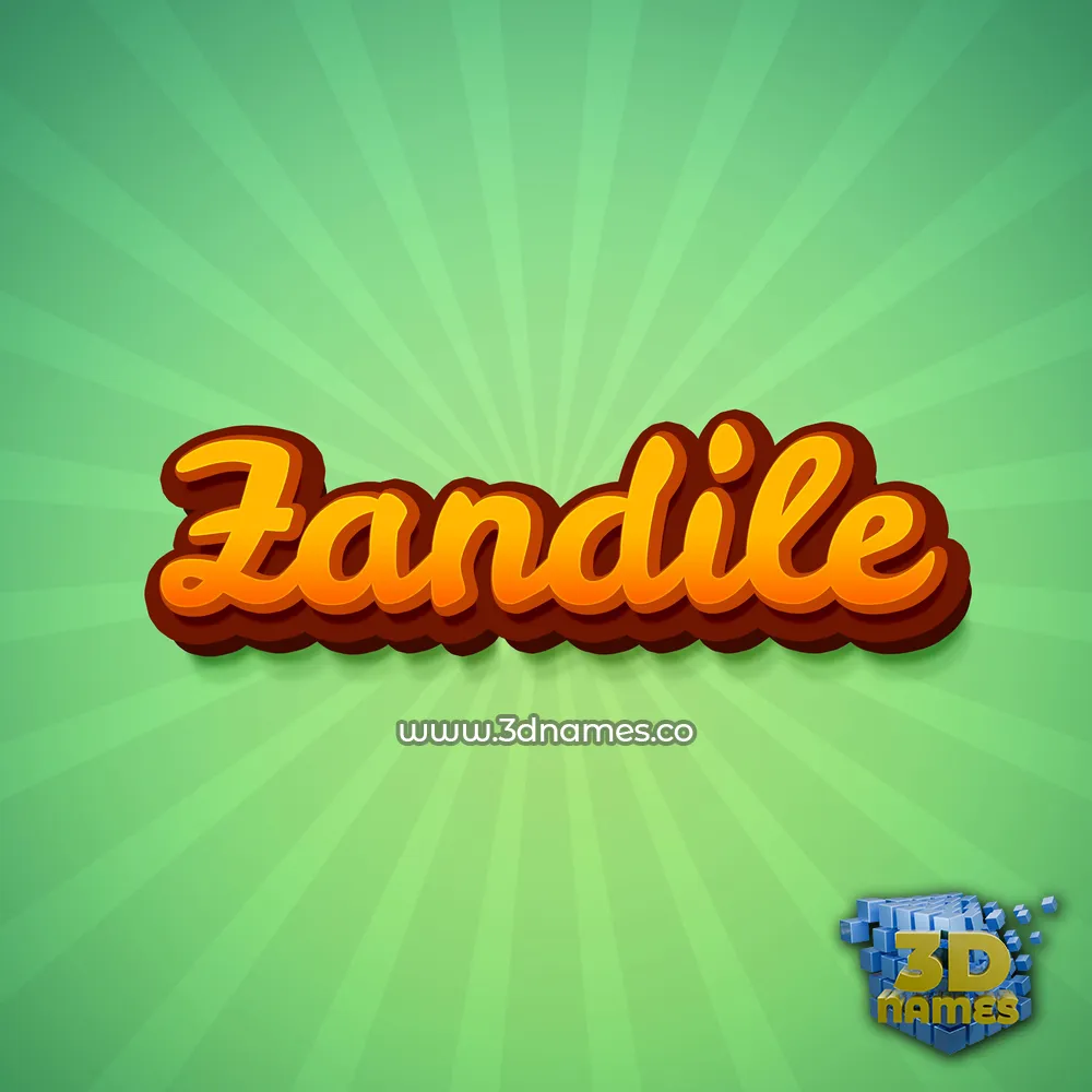 zandile in Green Rays style - 3D name wallpaper