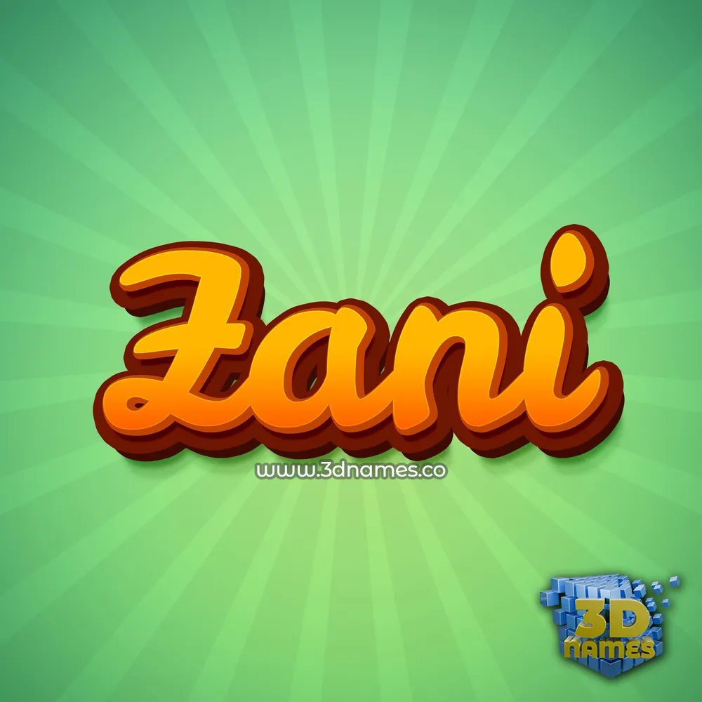 zani in Green Rays style - 3D name wallpaper