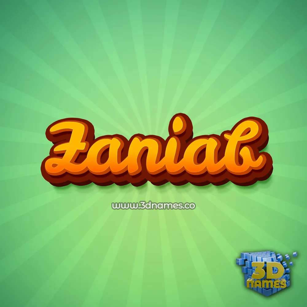 zaniab in Green Rays style - 3D name wallpaper
