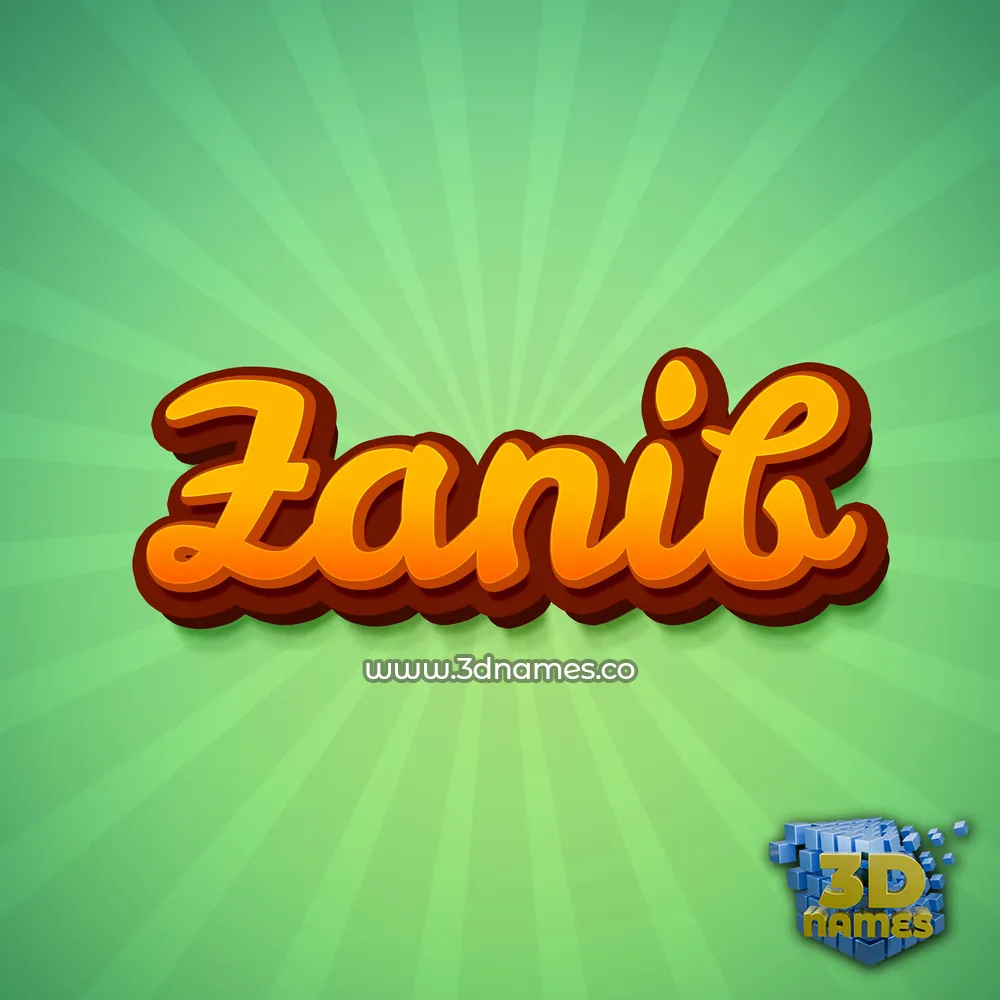 zanib in Green Rays style - 3D name wallpaper