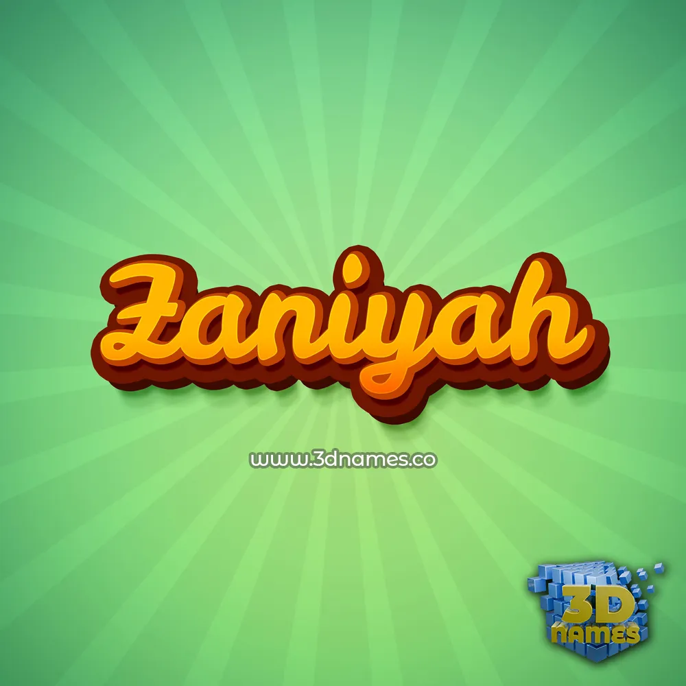 zaniyah in Green Rays style - 3D name wallpaper
