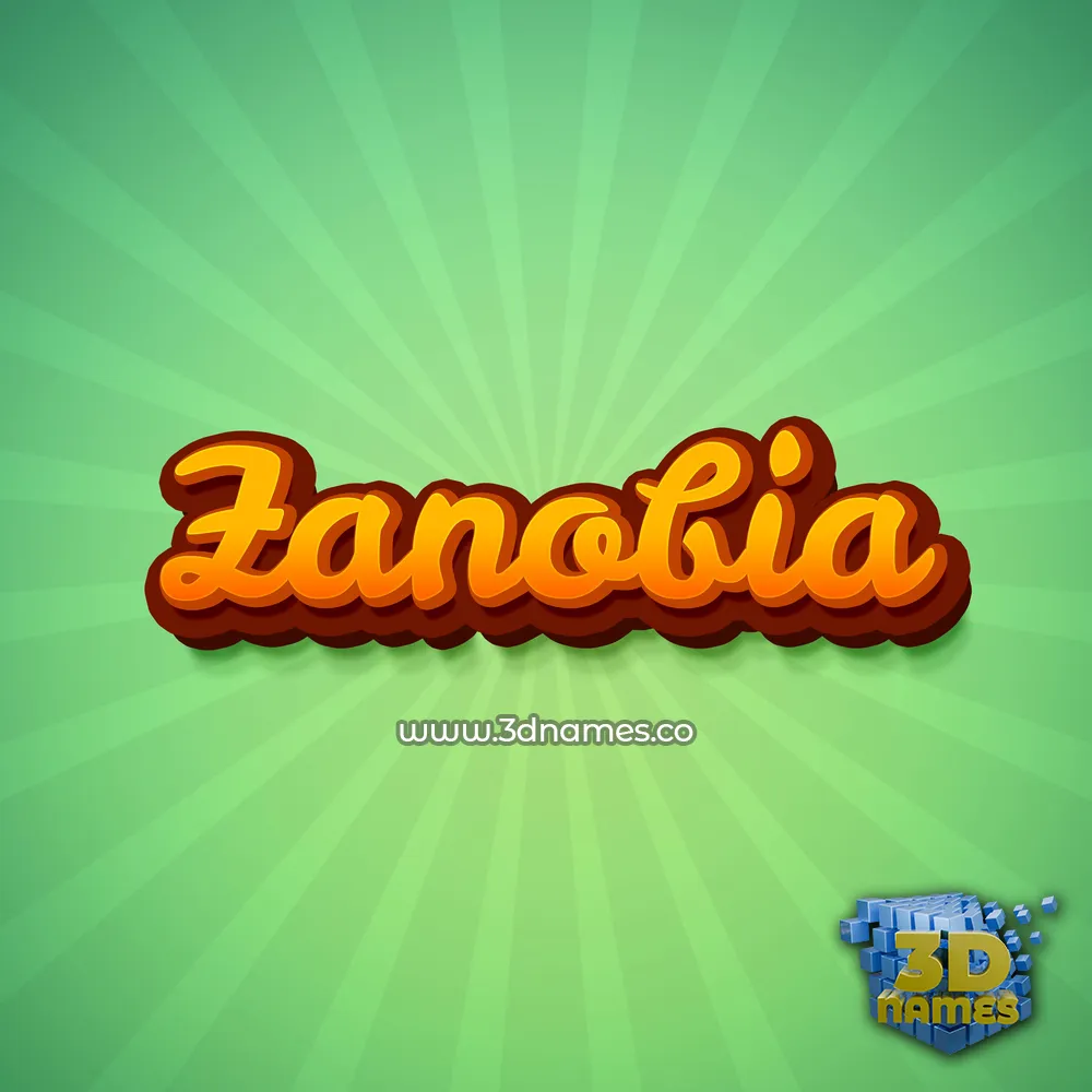 zanobia in Green Rays style - 3D name wallpaper