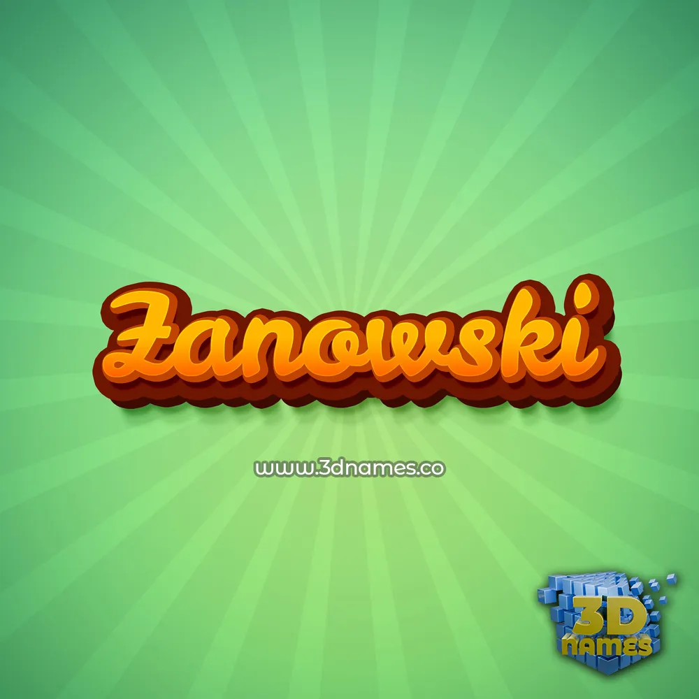 zanowski in Green Rays style - 3D name wallpaper