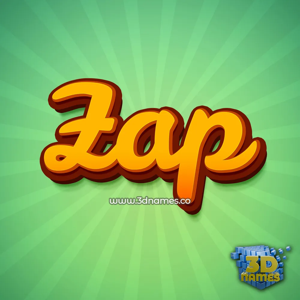 zap in Green Rays style - 3D name wallpaper