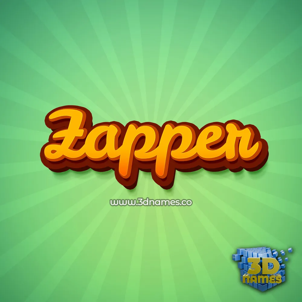 zapper in Green Rays style - 3D name wallpaper