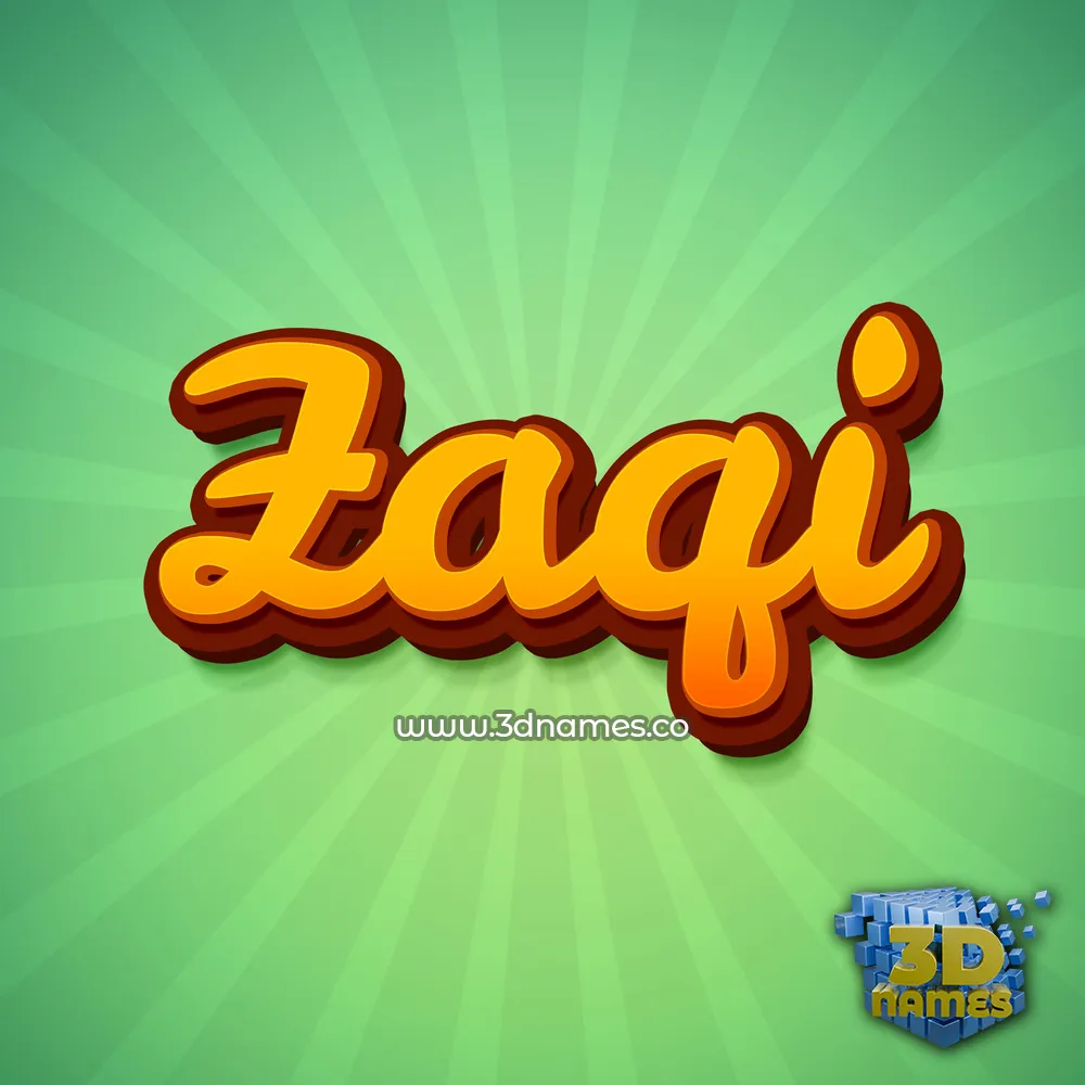 zaqi in Green Rays style - 3D name wallpaper